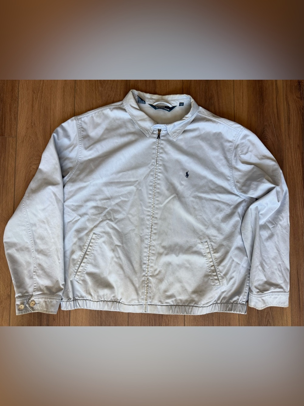 Vintage Polo Ralph Lauren Jacket Mens 2XL Baby Blue Bomber USA 90s Harrington